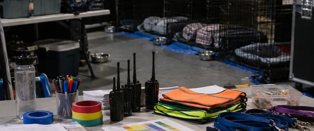 Image showing backstage volunteer prep